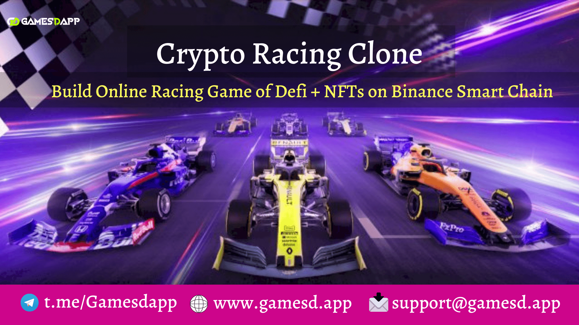Crypto Racing Clone - To Launch Multiplayer Racing Game of DeFi + NFTs based on BSC